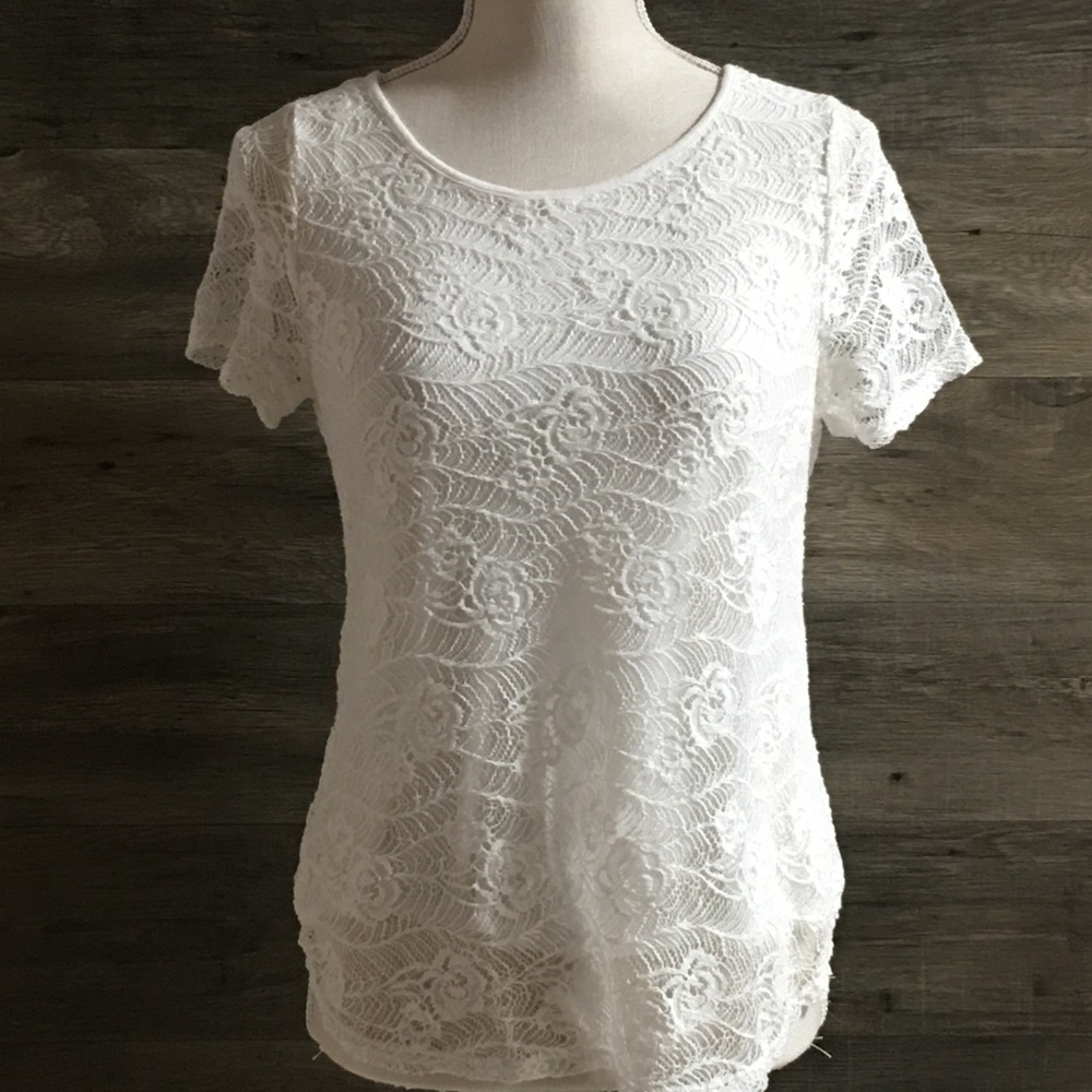 White Lace Top with liner